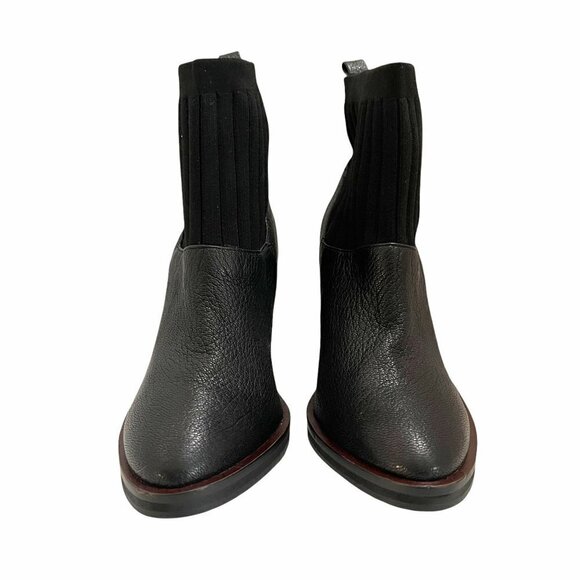 Kelsi Dagger Brooklyn Women's Woodland Black Leather Knit Booties Size 7.5 - Picture 7 of 12